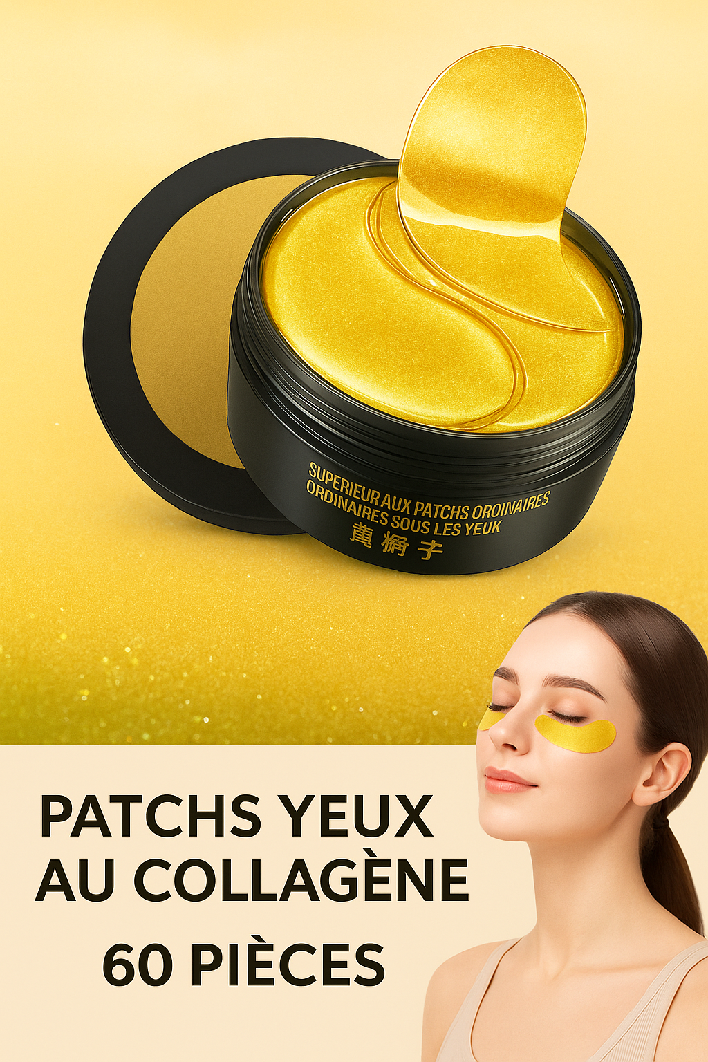 🌟 Patchs Yeux Or 60 Pièces – Hydratation & Anti-Âge au Collagène