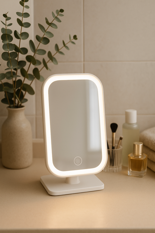 Miroir LED Compact - Lumière Tactile & élégance