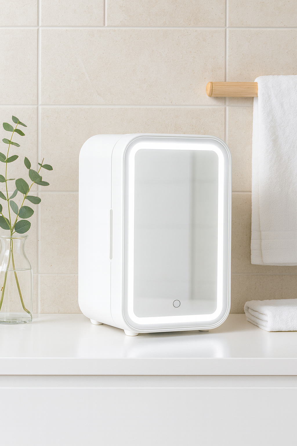 Mini Frigo Beauté 4L avec Miroir LED - Compact et Élégant pour Cosmétiques